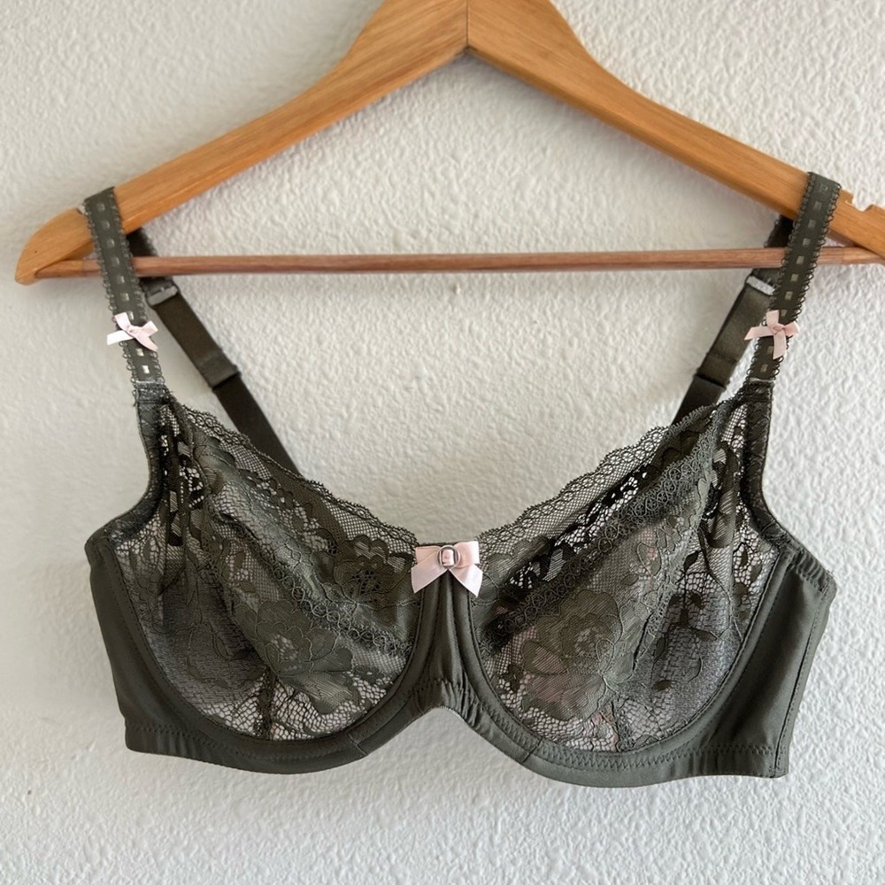Hunkemoller Theresa Unpadded Underwired Laced Bra UK size 36E Ethereal Intimacy
